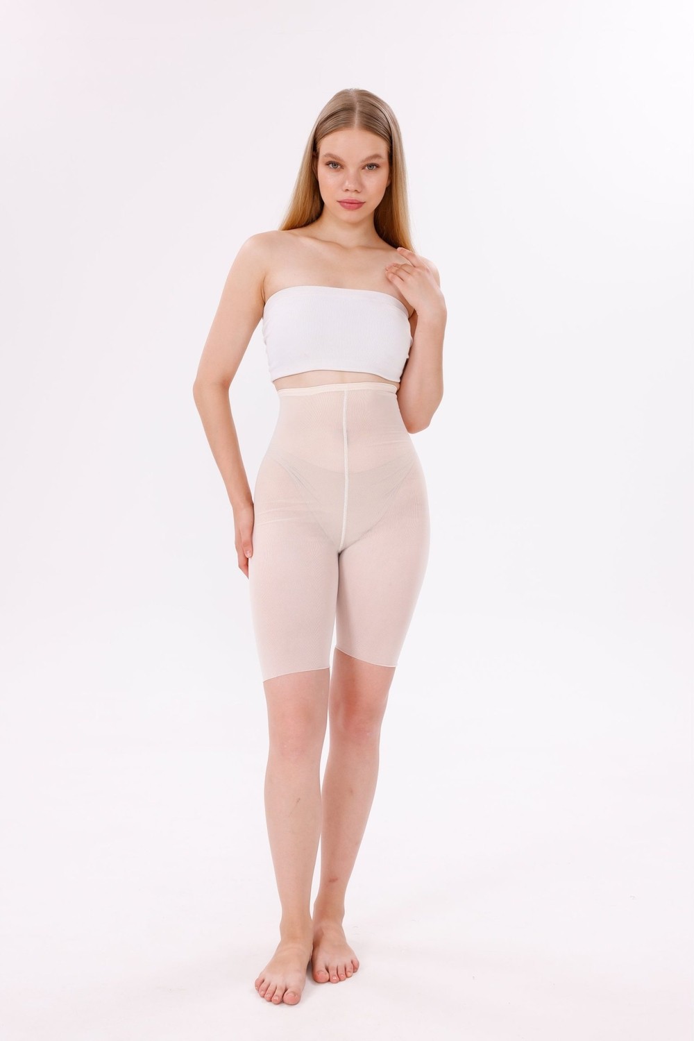 Freshness 0007 Lazer Kesim Tül Yüksek Bel Şort Korse görsel 2