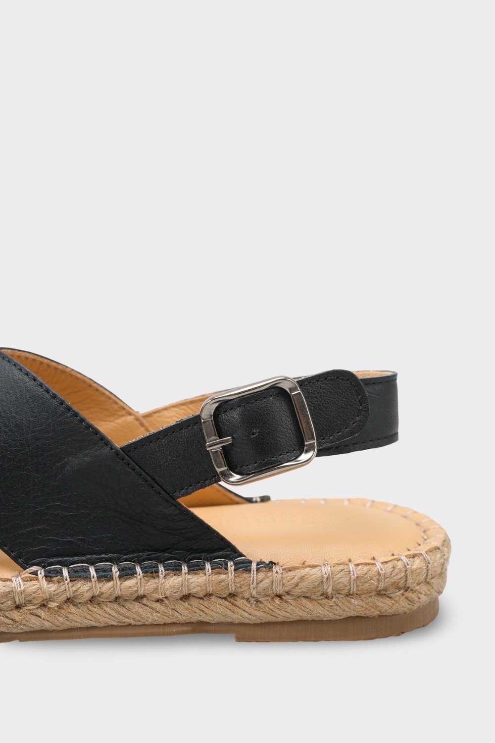 Capone Outfitters Lilian Hakiki Deri Espadril Tabanlı Kadın Sandalet görsel 4
