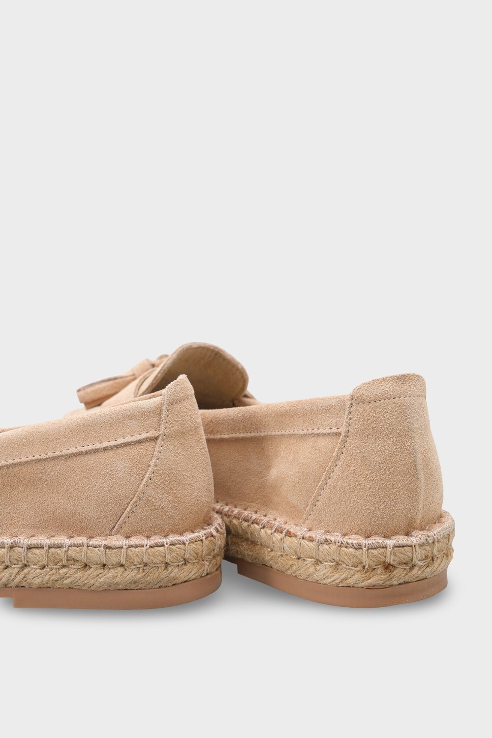 Capone Outfitters Yoklo Hakiki Deri Süet Espadril Tabanlı Püsküllü Kadın Loafer Ayakkabı görsel 4