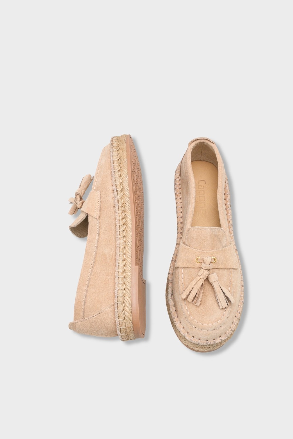 Capone Outfitters Yoklo Hakiki Deri Süet Espadril Tabanlı Püsküllü Kadın Loafer Ayakkabı görsel 5
