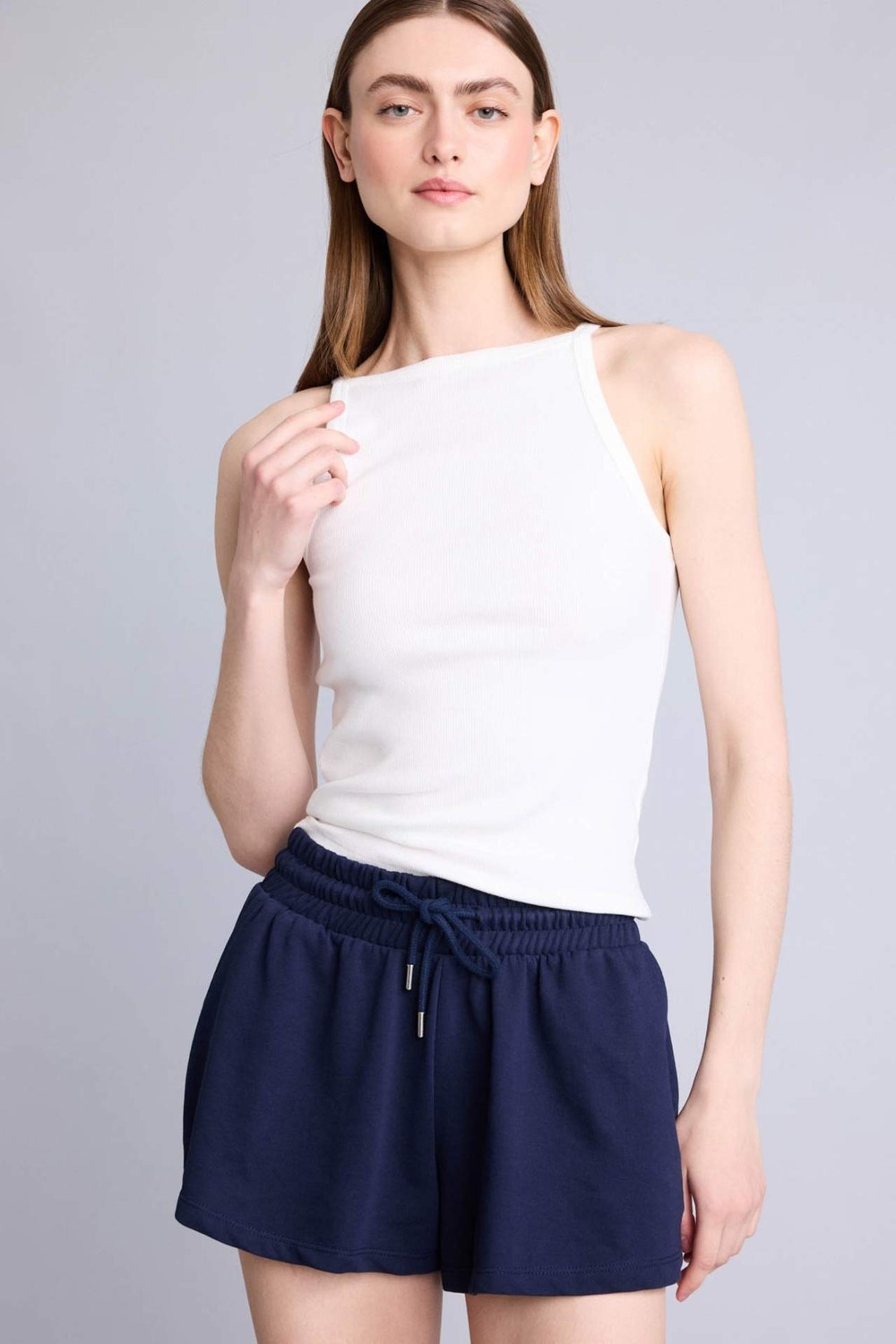 DeFacto Slim Fit Basic Düz Kayık Yaka Fitilli Kaşkorse Atlet H6030AX26SM görsel 3