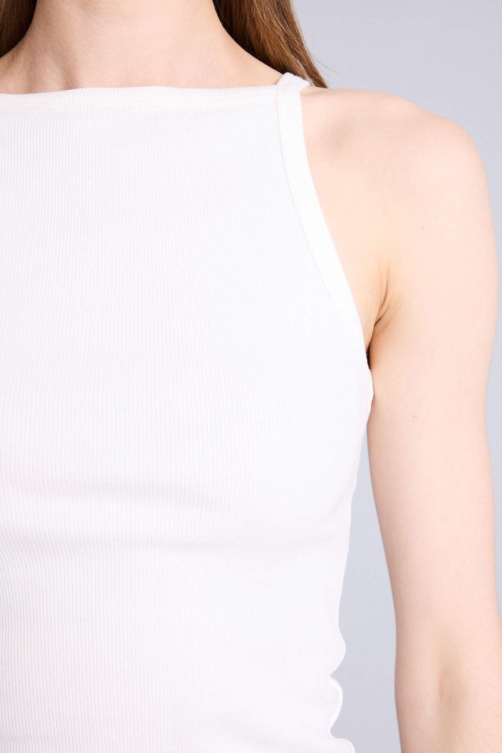 DeFacto Slim Fit Basic Düz Kayık Yaka Fitilli Kaşkorse Atlet H6030AX26SM görsel 5