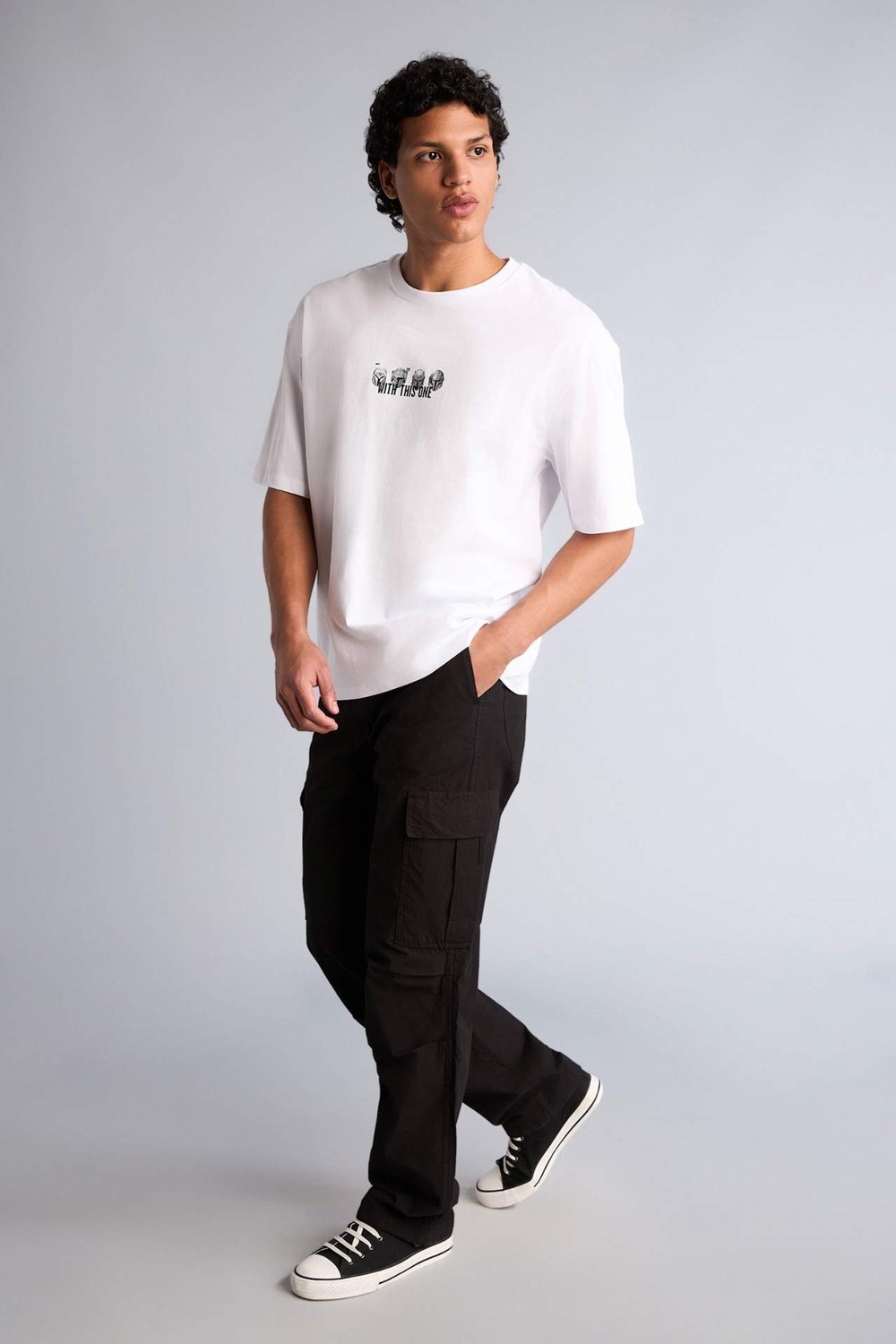 DeFacto %100 Pamuk Baggy Kargo Cepli Pantolon G8147AX26SM görsel 3