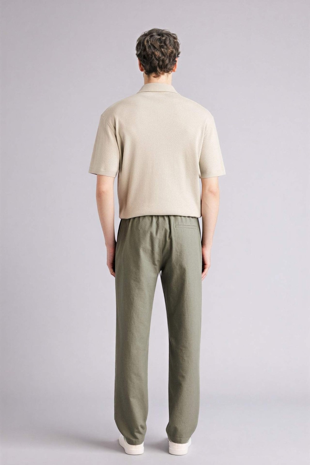 DeFacto %100 Pamuk Regular Fit Lacivert Beli Lastikli Pantolon D2671AX26SM görsel 5