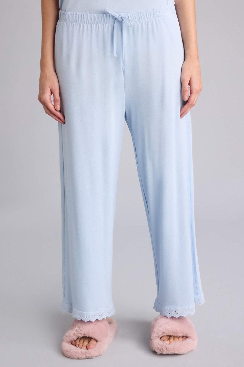 DeFacto Regular Fit Kolsuz Üst Uzun Alt Pijama Takımı F6988AX26SM görsel 5