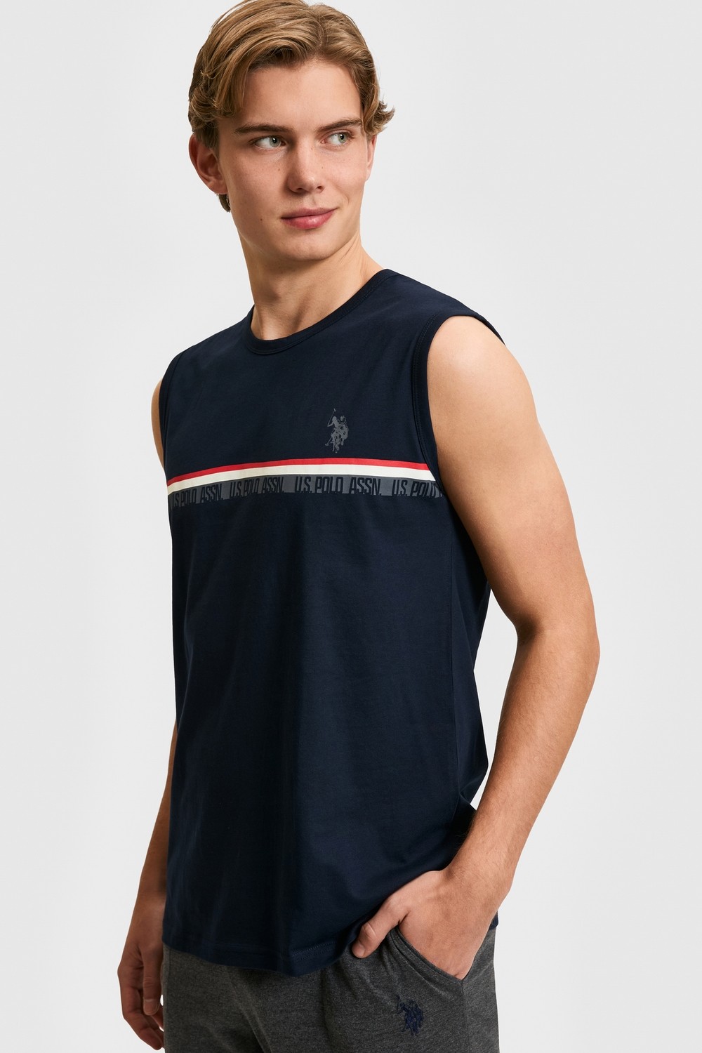 U.S. Polo Assn. Erkek Lacivert Pijama Takımı 50326140-VR033 görsel 3