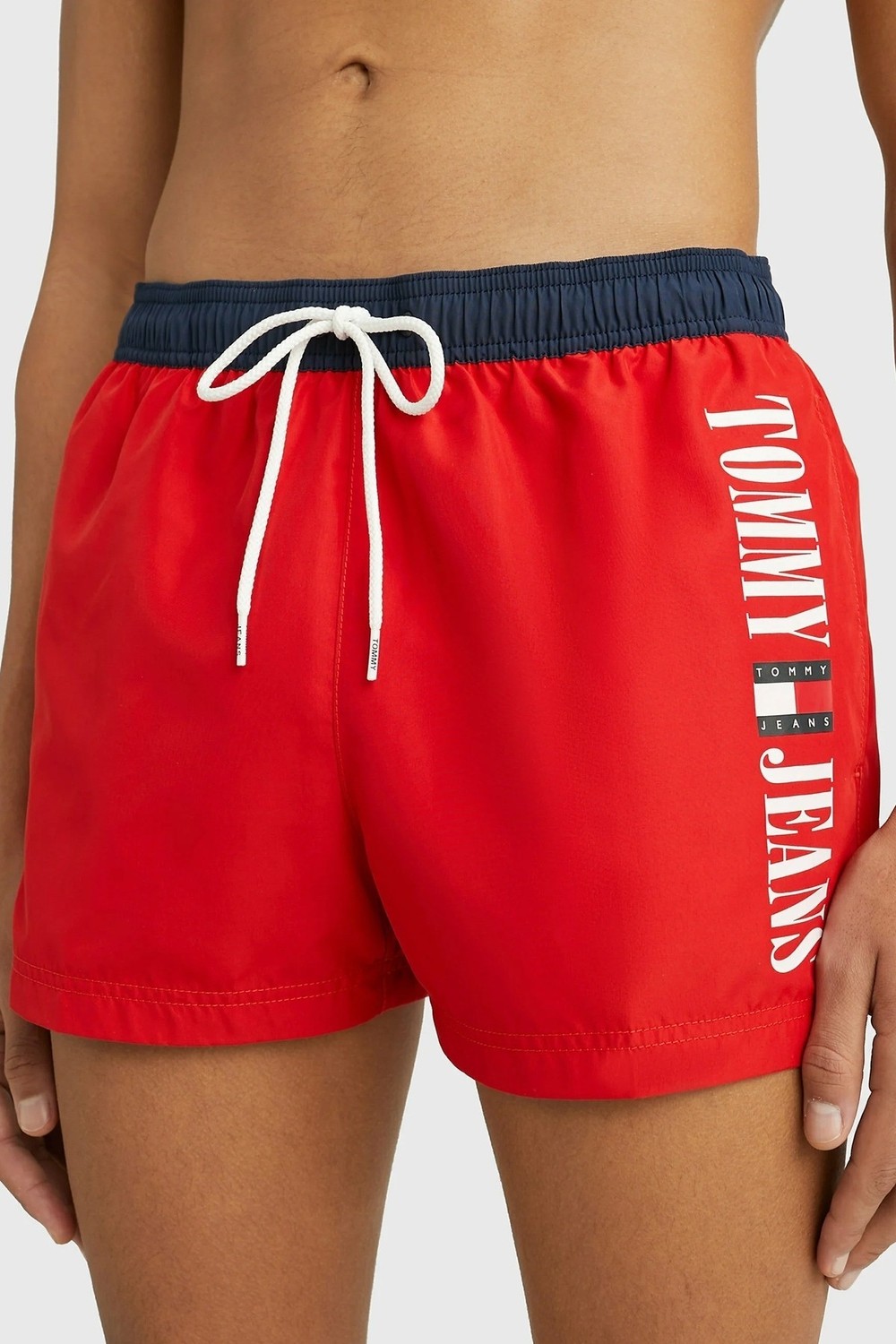 Tommy Hilfiger Classic Men's Swimming Slim Shorts Erkek Deniz Şortu Kırmızı görsel 3