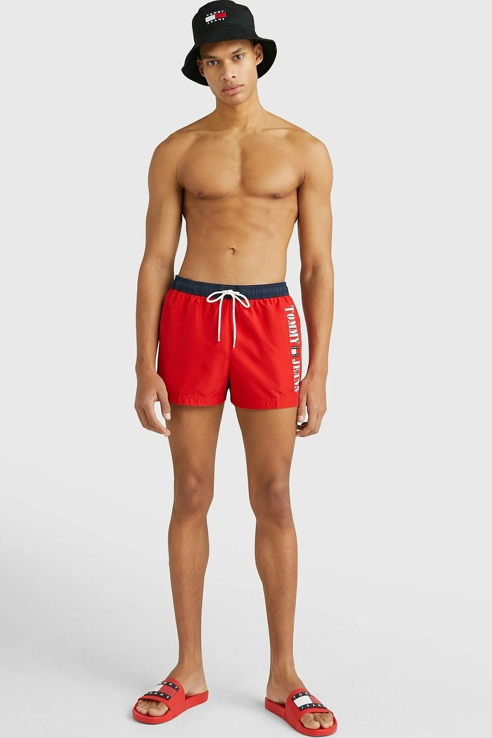 Tommy Hilfiger Classic Men's Swimming Slim Shorts Erkek Deniz Şortu Kırmızı görsel 4