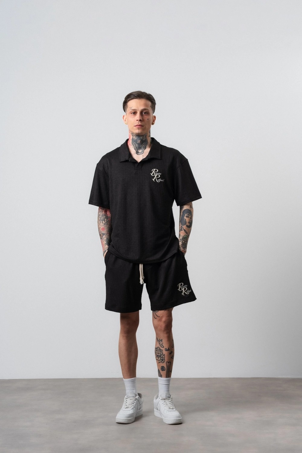 Respire Erkek Respire Relined Yazılı Regular Fit T-Shirt Şort Takım Bej görsel 4