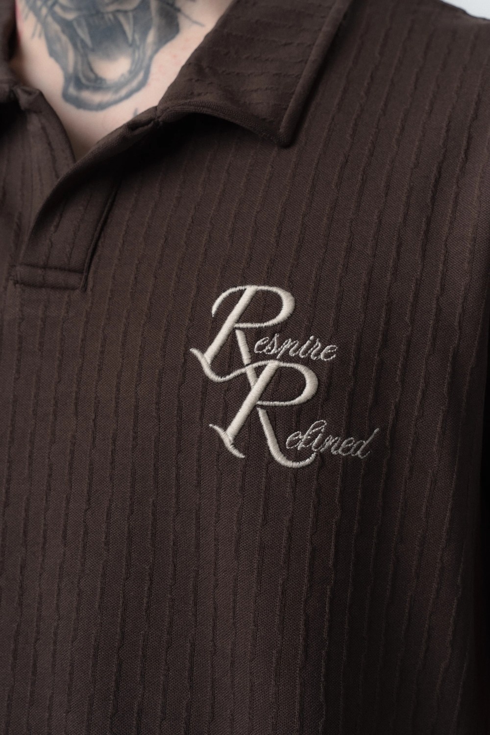 Respire Erkek Respire Relined Yazılı Regular Fit T-Shirt Şort Takım Bej görsel 2
