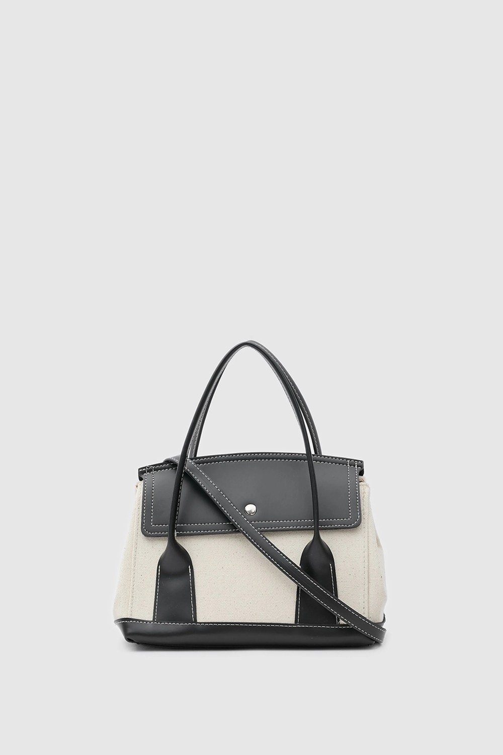 Shule Bags Suede Garnili Kanvas El ve Çapraz Kahve görsel 2