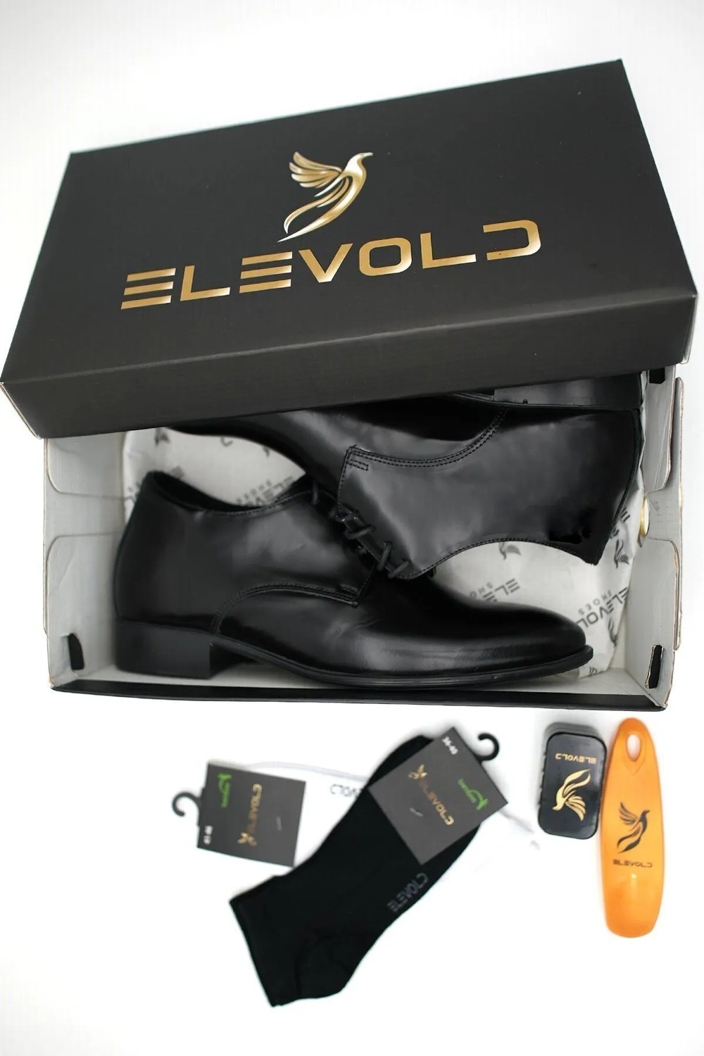 Elevold Alfa %100 Deri Siyah Damatlık Erkek Ayakkabı Gizli Topuklu 7 cm Orta Tabanlı El Yapımı görsel 7