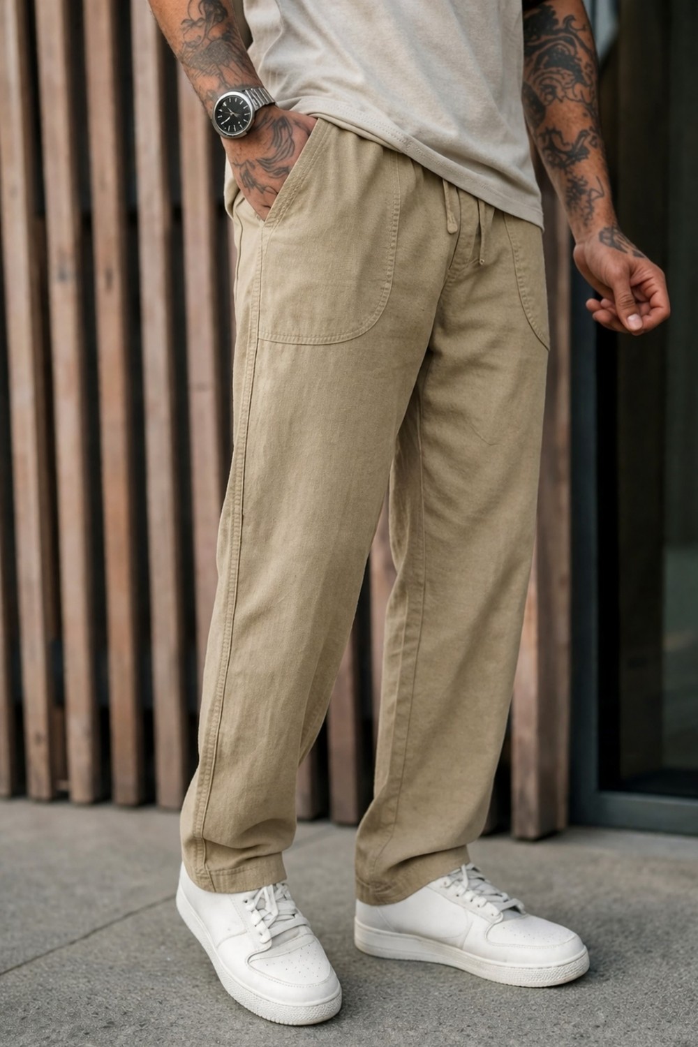 Damga 3 Adet Erkek Premium Yazlık Jogger Keten Pantolon görsel 2