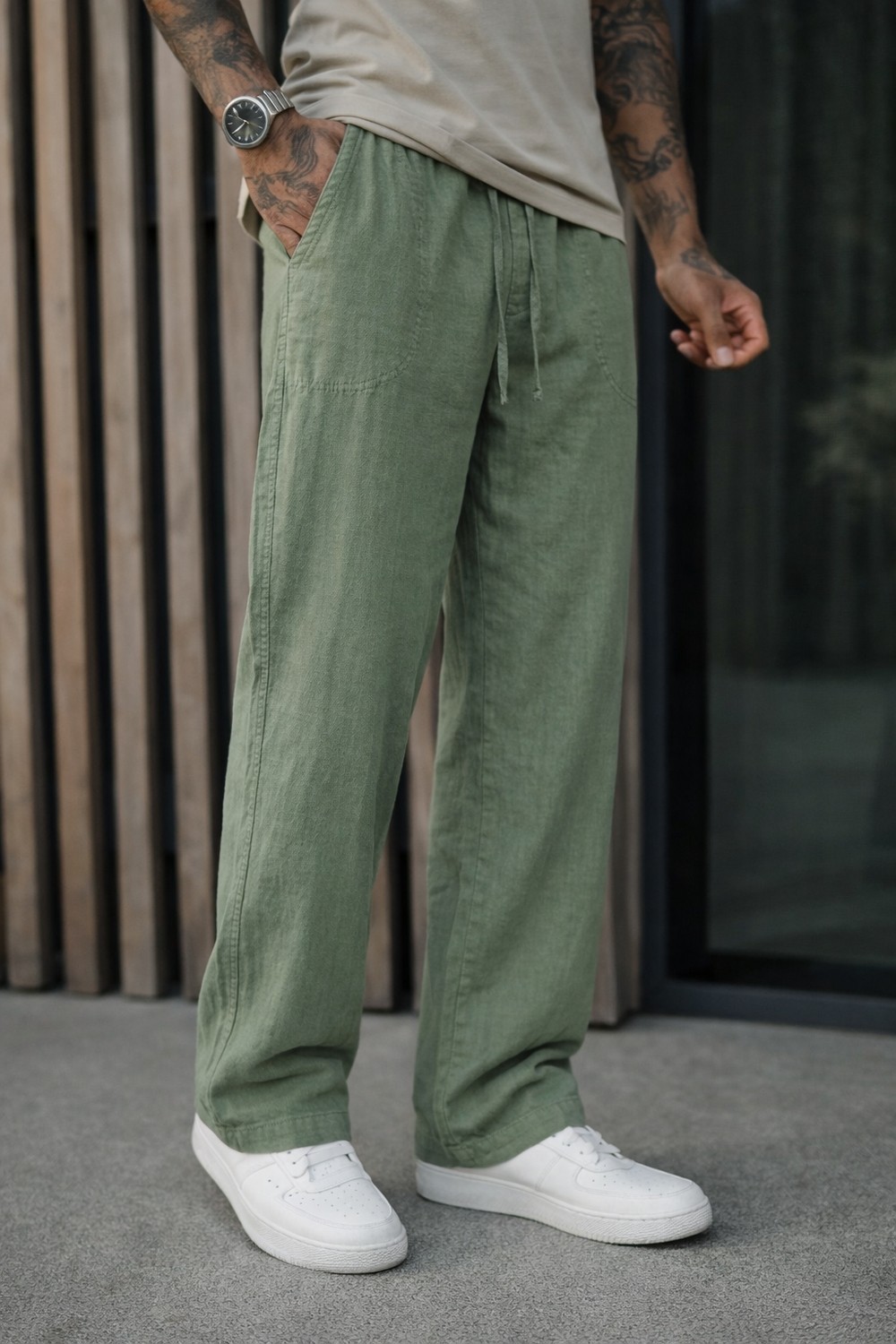 Damga 3 Adet Erkek Premium Yazlık Jogger Keten Pantolon görsel 3