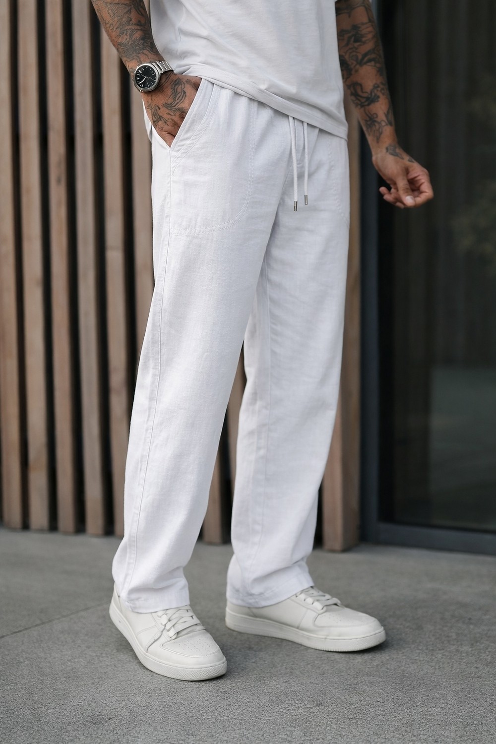 Damga 3 Adet Erkek Premium Yazlık Jogger Keten Pantolon görsel 4