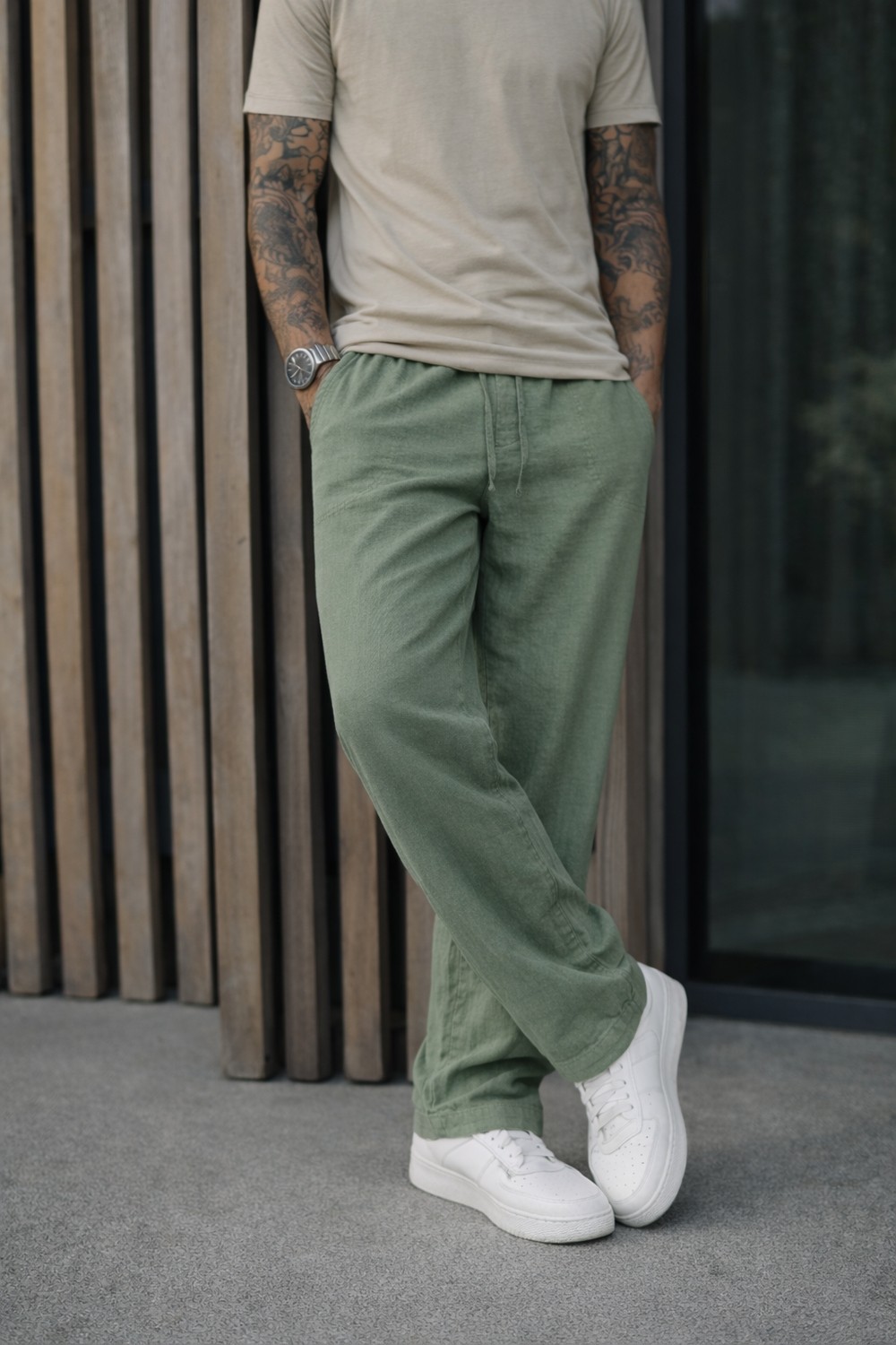 Damga 3 Adet Erkek Premium Yazlık Jogger Keten Pantolon görsel 6