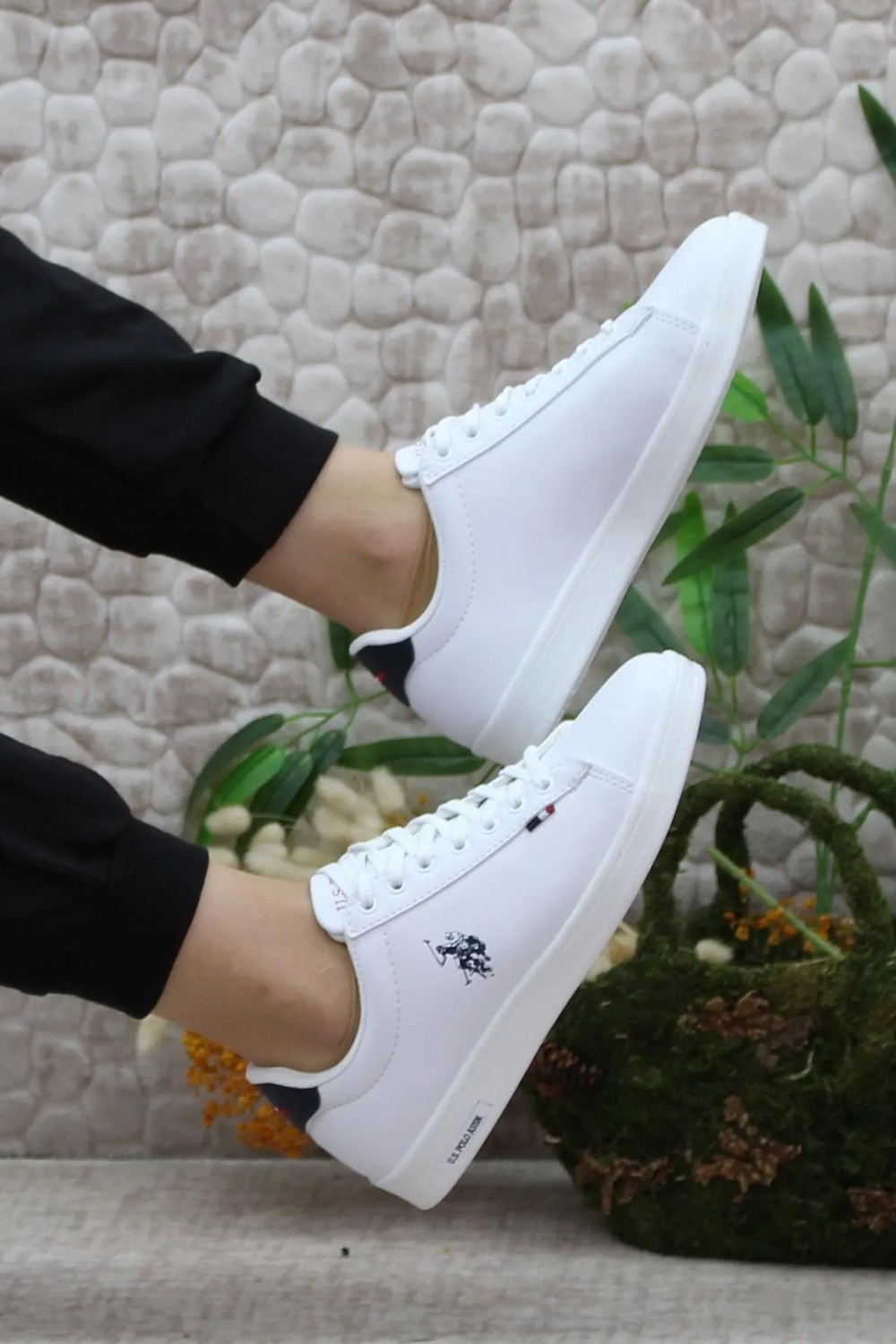 U.S. Polo Assn. Anatomik Unisex Sneaker Ayakkabı Suni Deri Beyaz Kauçuk Tabanlı Günlük Kullanım görsel 6