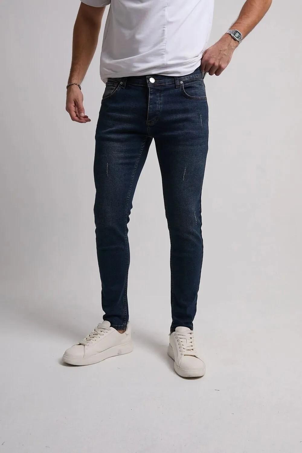 Enerjin Erkek Slim Fit Likralı Kot Pantolon Siyah Tırnaklı