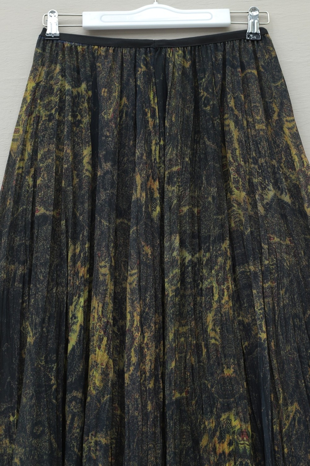 Moda Morfo Karışık Desen Beli Lastikli Asimetrik Kesim Astarlı Tül Etek -Laci görsel 7