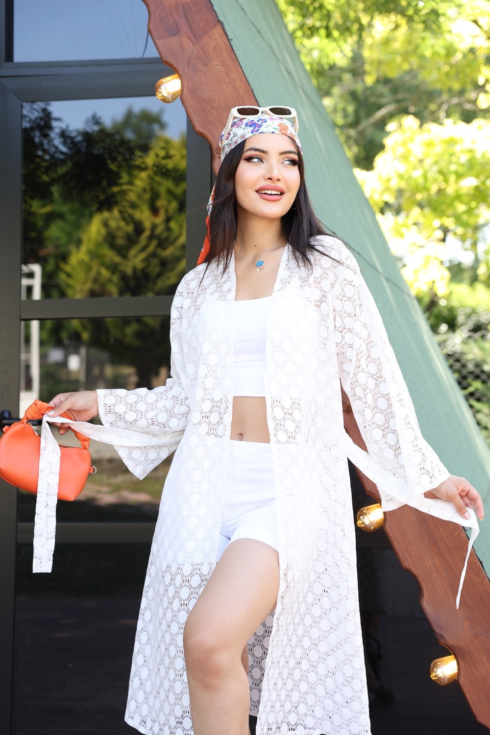 Sahra Afra Kadın Uzun Kimono görsel 6