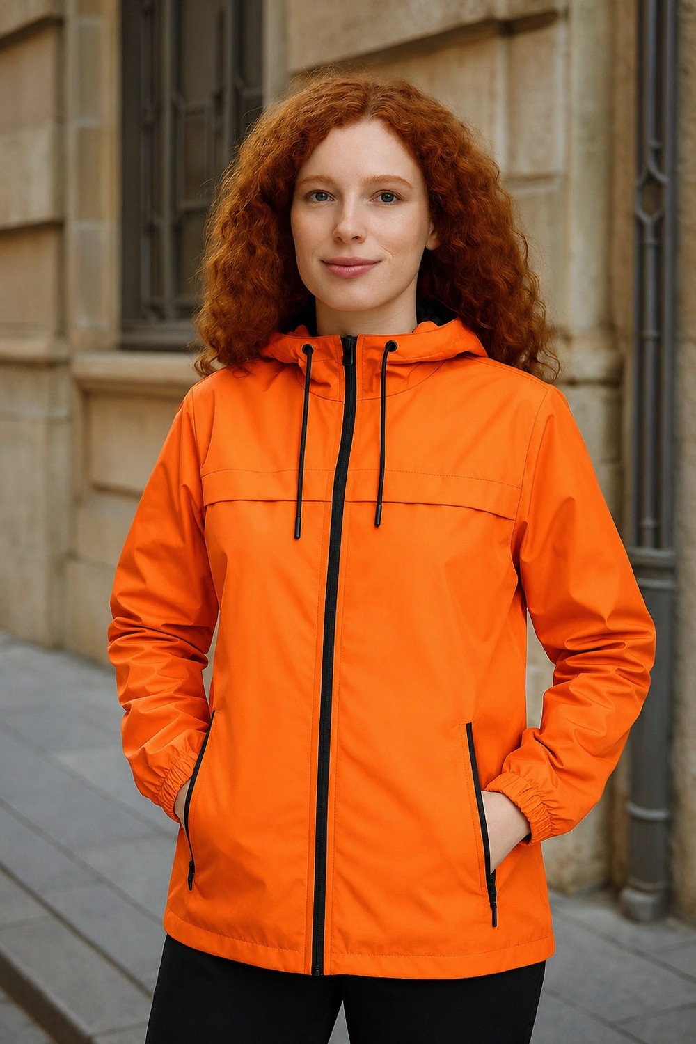 Comstar Kadın Taş Rüzgarlık & Yağmurluk Kapşonlu Hafif Uzun Kol Slim Fit Tasarım