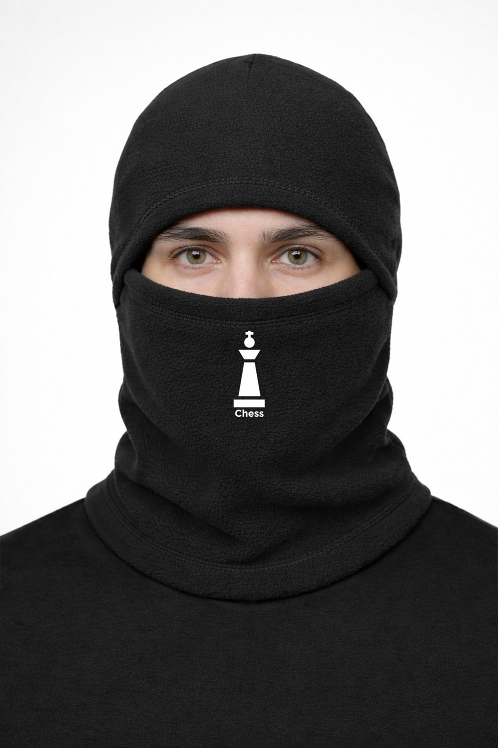 Özbience Satranç Temalı Polar Kesik Eldiven ve Kar Maskesi Seti, Unisex, Şık ve Konforlu görsel 2