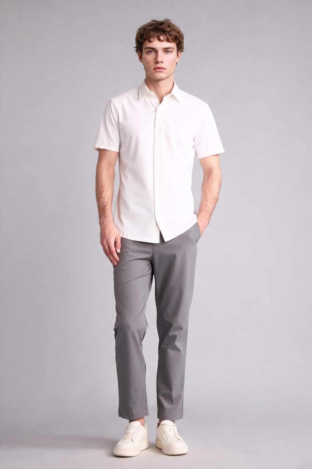 DeFacto Esnek Kumaş Slim Fit Kısa Kollu Gömlek G7408AX26SM görsel 2