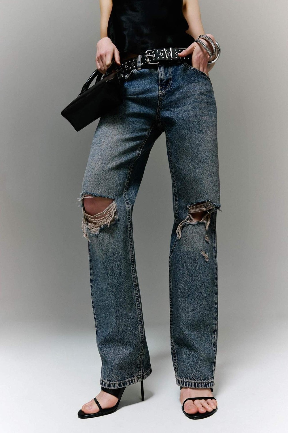 DeFacto %100 Pamuk Slim Fit Yırtık Detaylı Düşük Bel Jean H1080AX26SM görsel 5