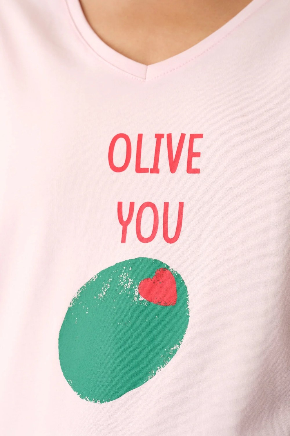 Penti Olive You Yiyecek Desenli Kısa Kollu Şort Pijama Takımı görsel 2