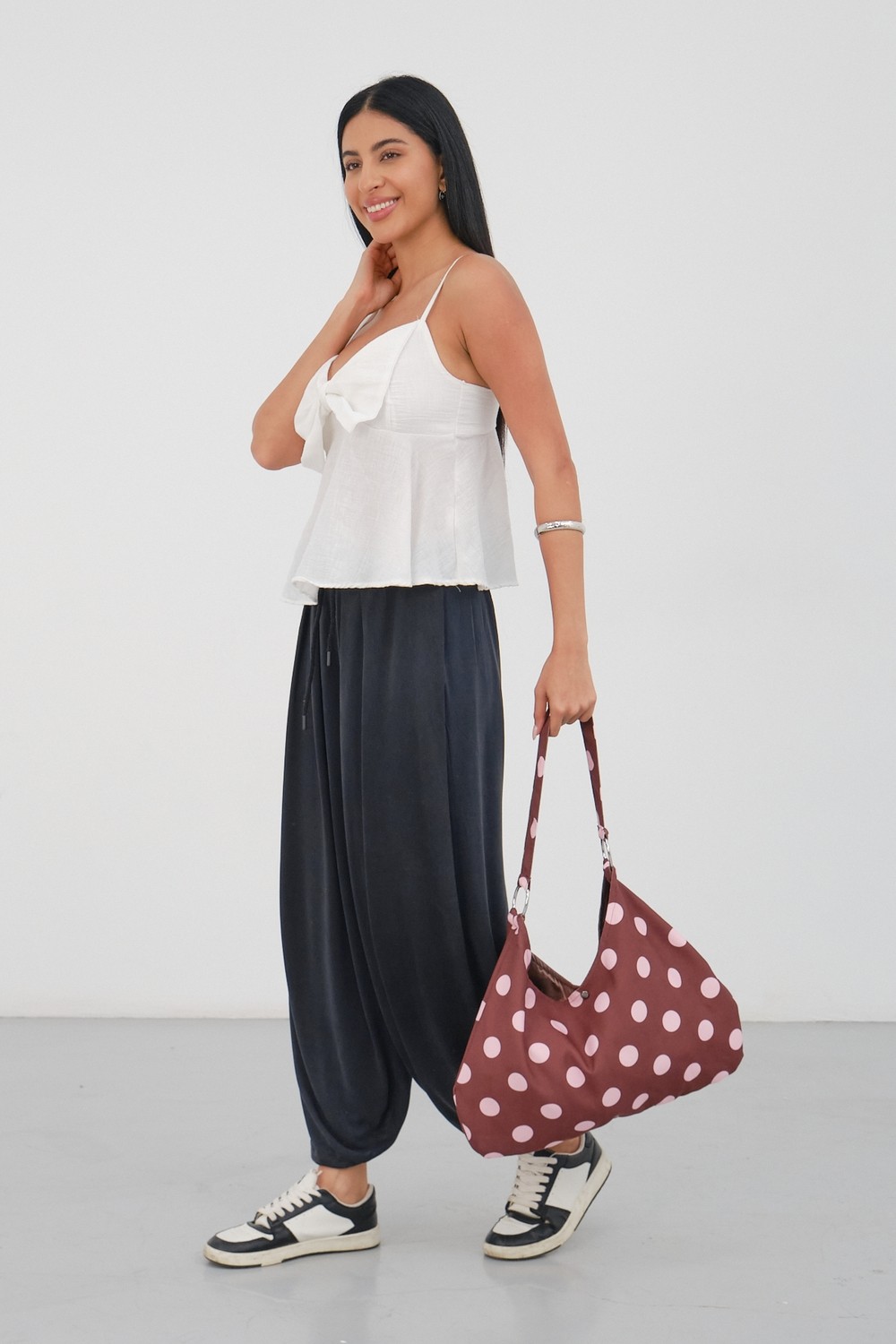 Mute Bag Polka Bag Puantiye Çanta / Puantiyeli Omuz Çantası (28*49) görsel 8