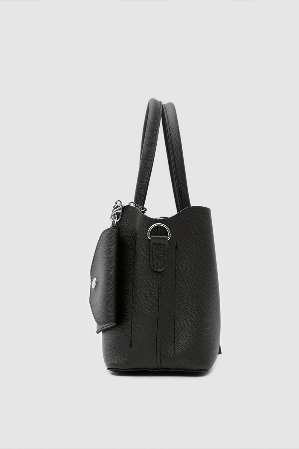 Shule Bags Guide Kartlık Charmlı El ve Omuz Çantası Koyu Kahve görsel 7