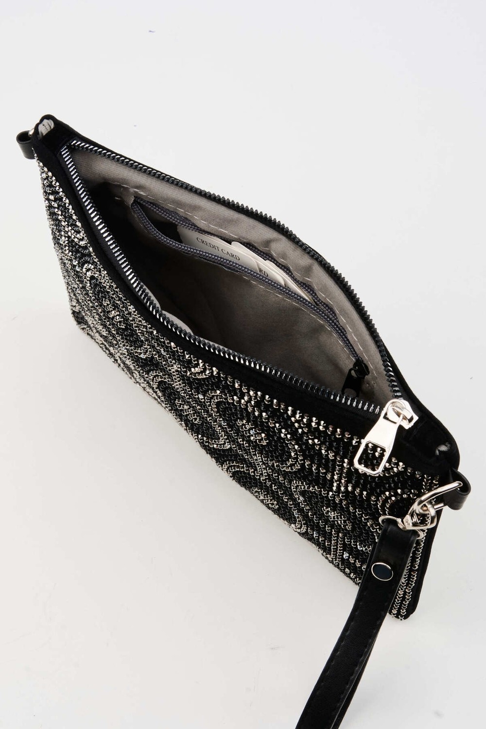Vivaq Kadın Halka Altın Taşlı Süet Bilek Askılı ve Zincir Askılı Portföy El ve Clutch Çanta görsel 2