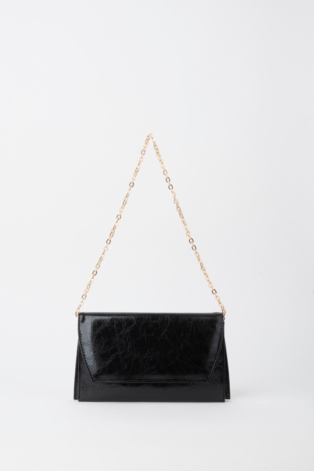 Vivaq Kadın Siyah Zarf Tasarım 2 Bölmeli Mini Zincir Askılı Çıt Çıt Kapama Clutch Ve El Çantası