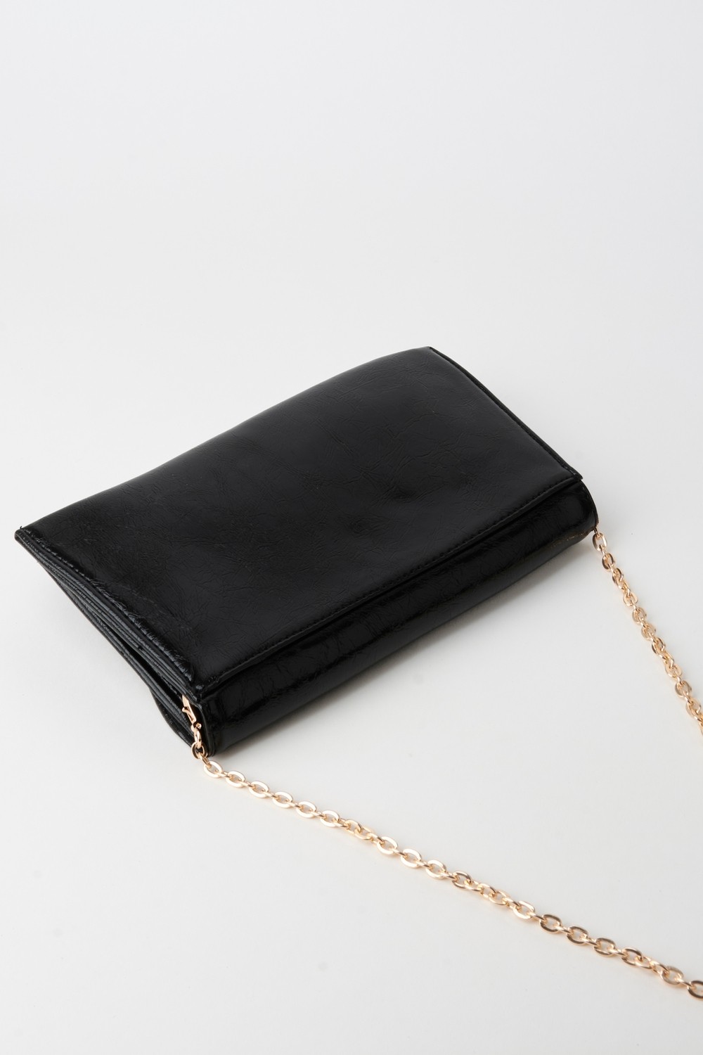 Vivaq Kadın Siyah Zarf Tasarım 2 Bölmeli Mini Zincir Askılı Çıt Çıt Kapama Clutch Ve El Çantası görsel 4