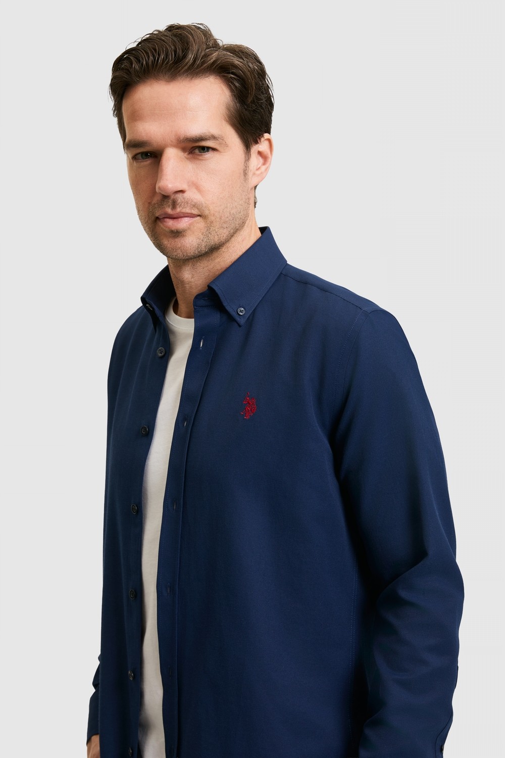 U.S. Polo Assn. Erkek Siyah Uzun Kollu Basic Gömlek 50324708-VR046 görsel 2