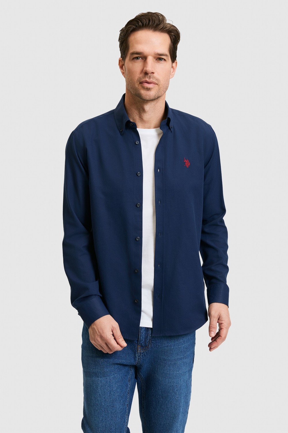 U.S. Polo Assn. Erkek Siyah Uzun Kollu Basic Gömlek 50324708-VR046 görsel 4