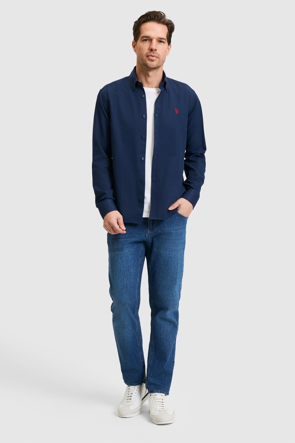 U.S. Polo Assn. Erkek Siyah Uzun Kollu Basic Gömlek 50324708-VR046 görsel 5