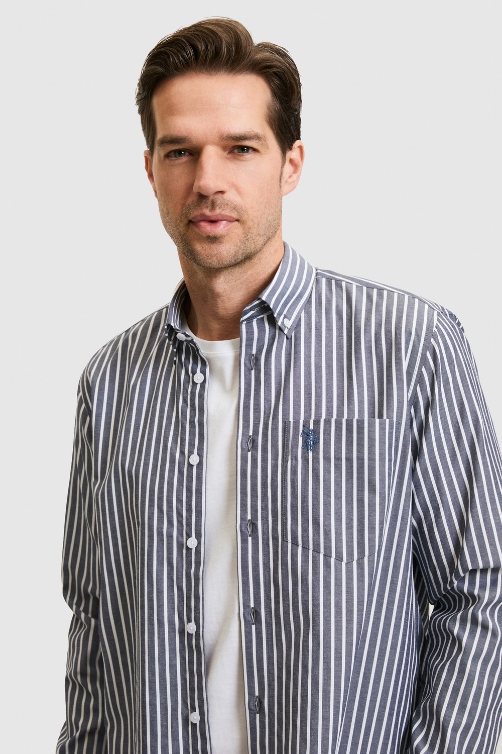 U.S. Polo Assn. Erkek Çizgili Açık Pembe Uzun Kollu Gömlek 50324781-VR078 görsel 2
