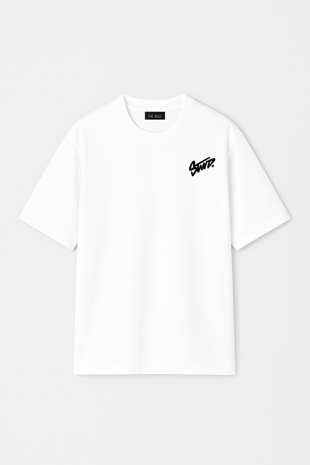 The Rule Unisex Stwd Baskılı Oversize %100 Pamuk Geniş Kesim Yumuşak Dokulu Bisiklet Yaka Siyah T-Shirt