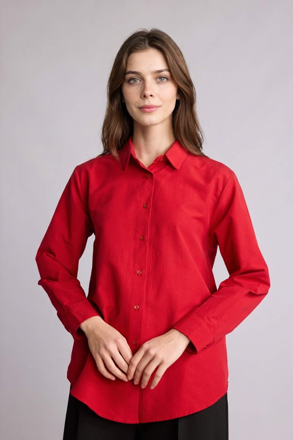 DeFacto Relax Fit Gömlek Yaka Poplin Tunik D7341AX26SP