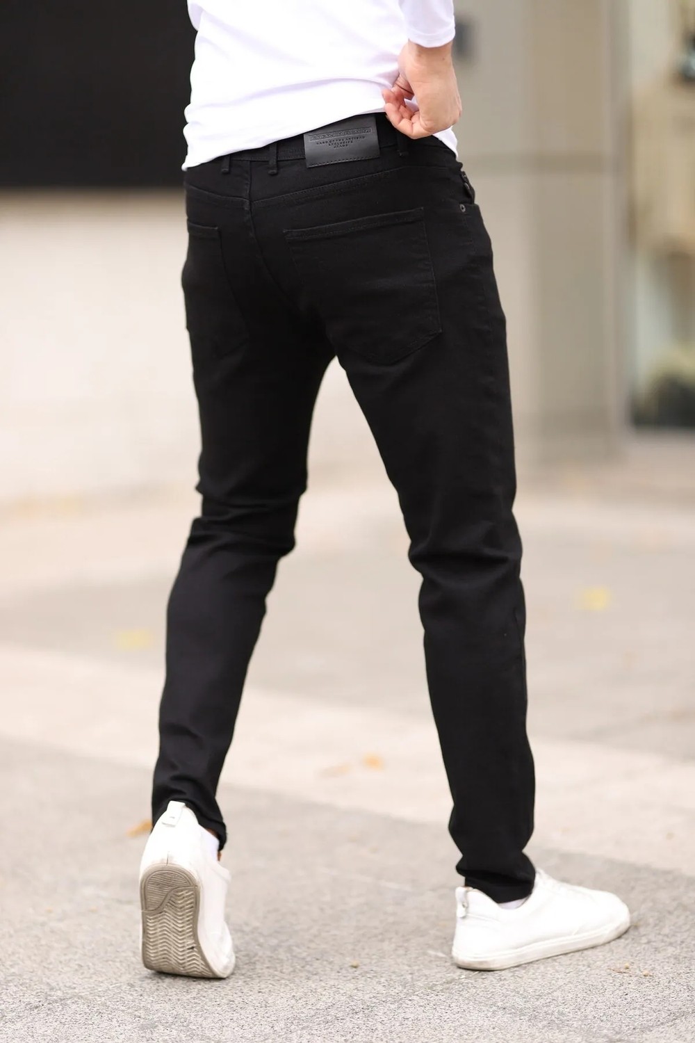 New Time Erkek Skinny Fit Likralı Düz Jeans %100 Pamuklu Siyah Modern Tasarım görsel 7