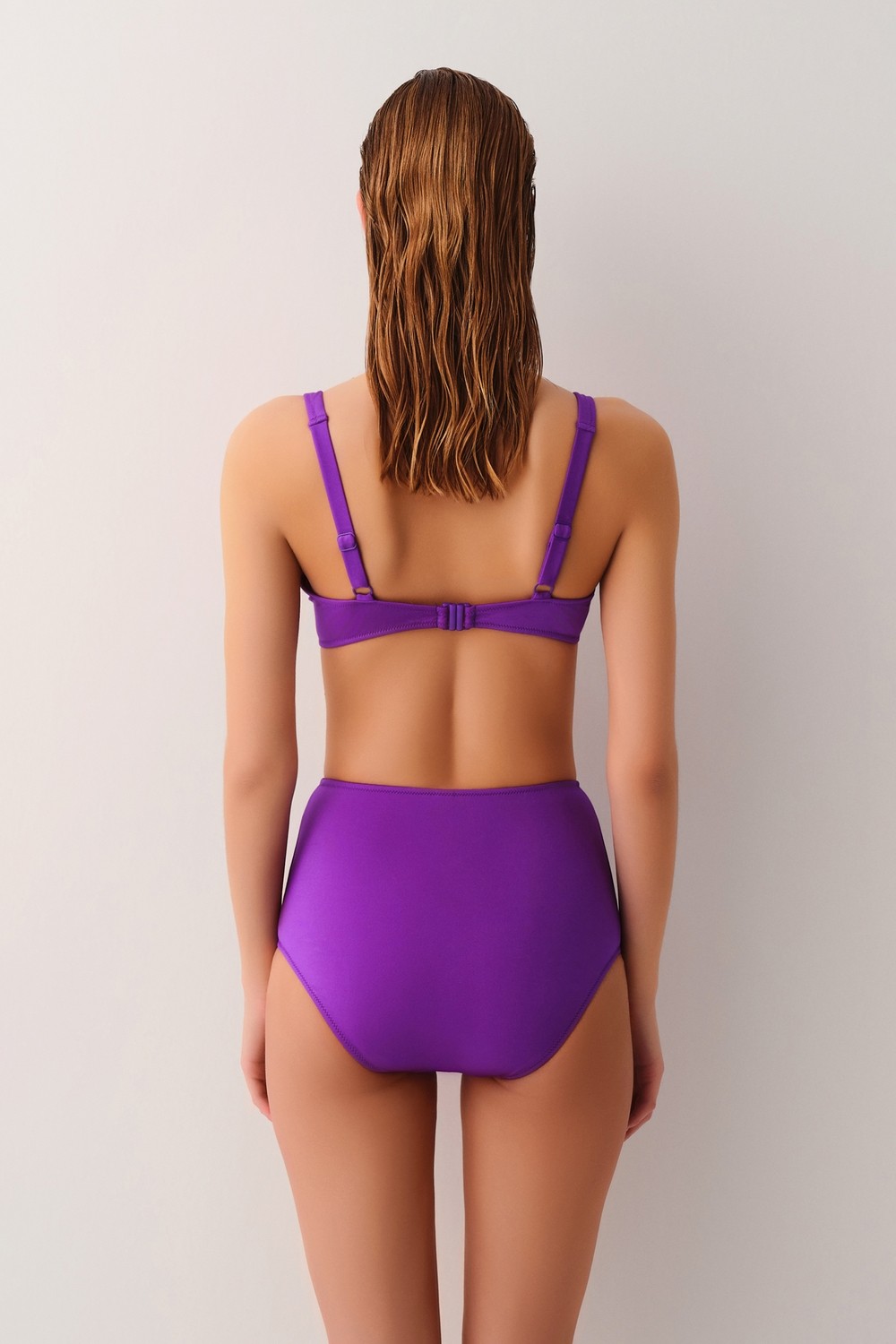 Suwen Yüksek Bel Pileli Bikini Alt görsel 8