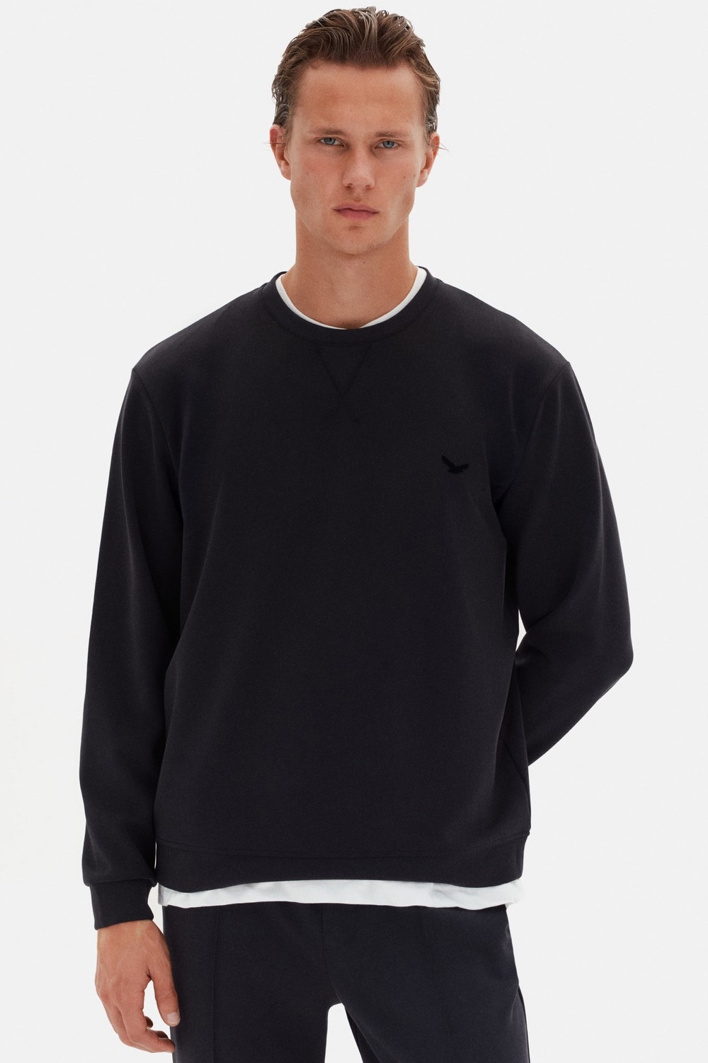 D'S Damat Ds Damat Regular Fit Ekru Düz Sweatshirt görsel 3