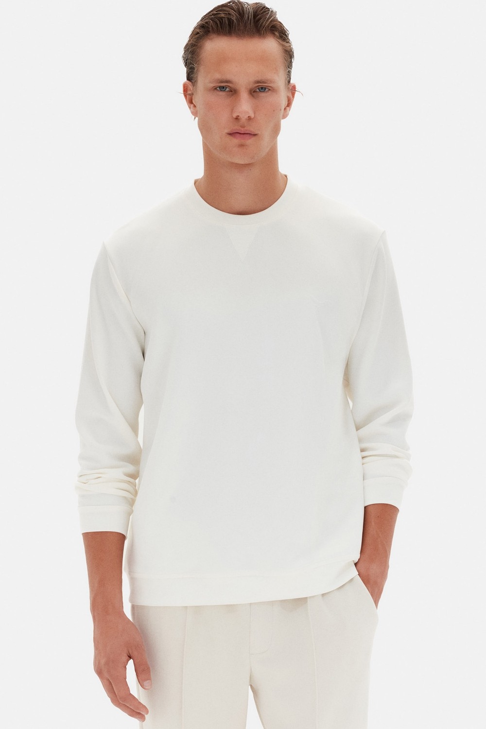 D'S Damat Ds Damat Regular Fit Ekru Düz Sweatshirt görsel 7