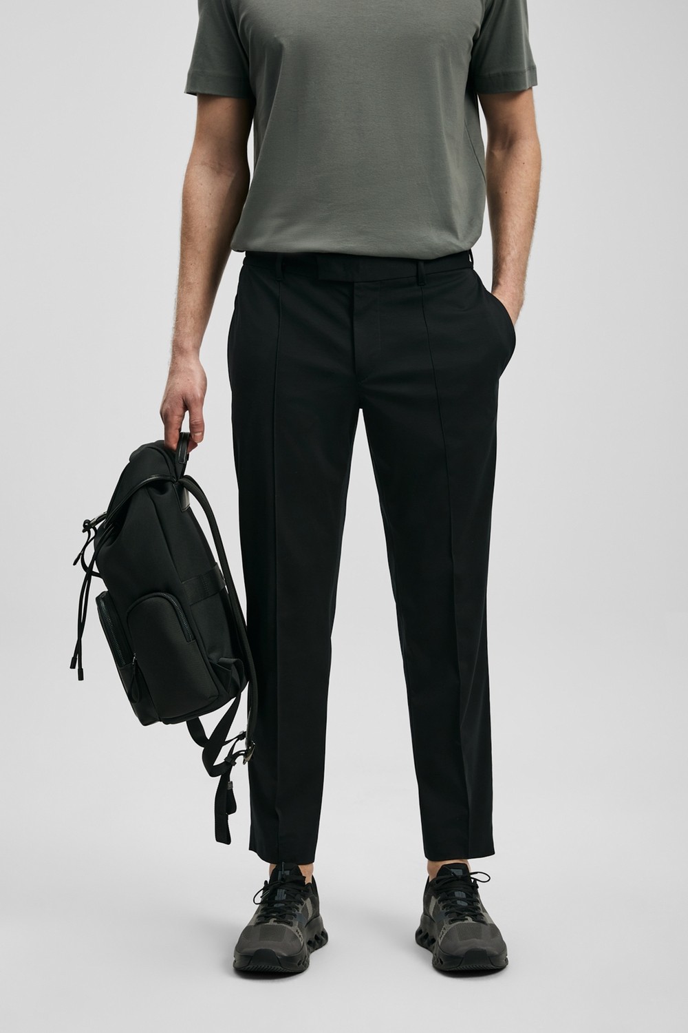 Lufian Sam Smart Erkek Chino Pantolon Slim Fit Siyah