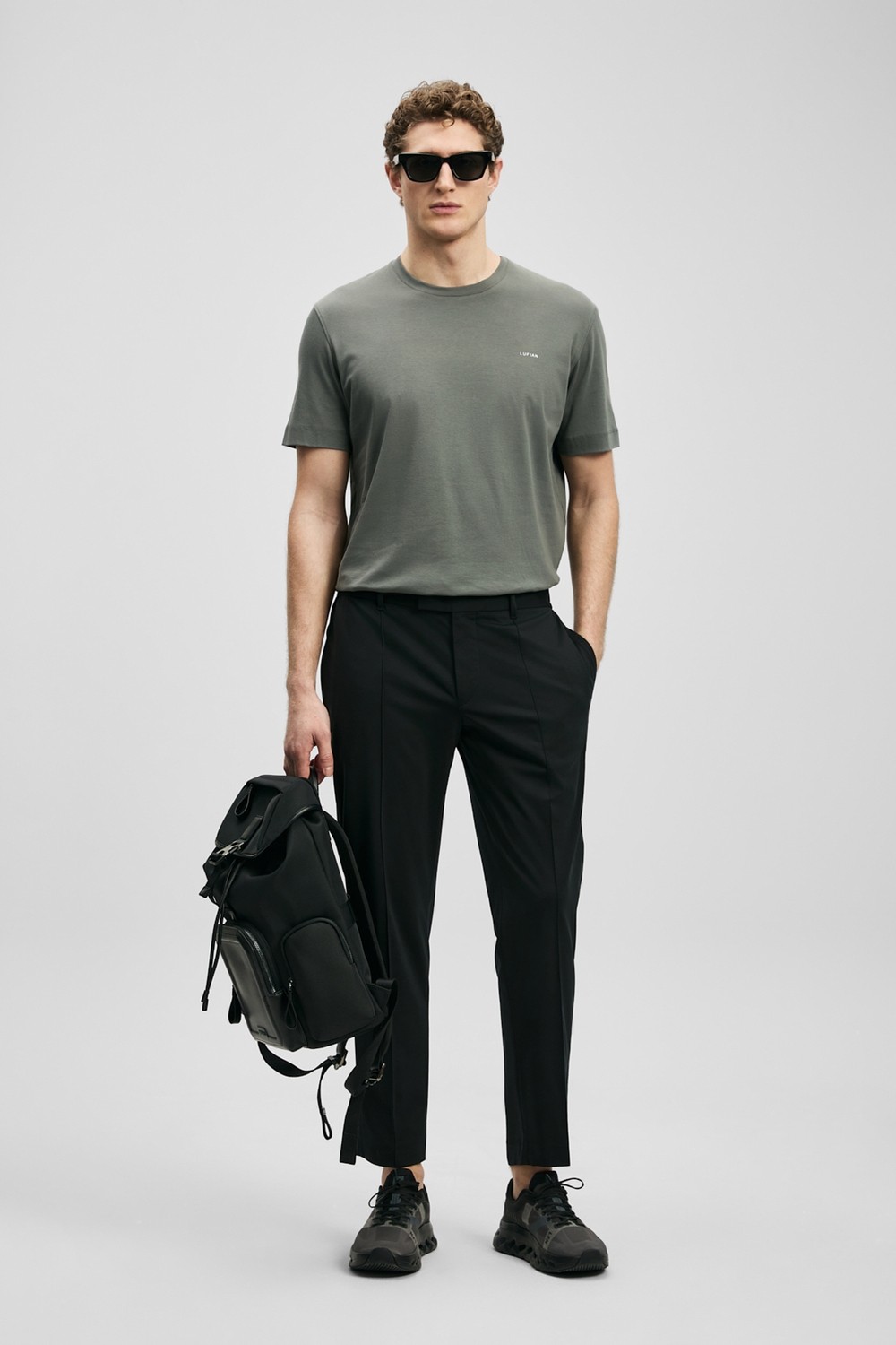 Lufian Sam Smart Erkek Chino Pantolon Slim Fit Siyah görsel 3