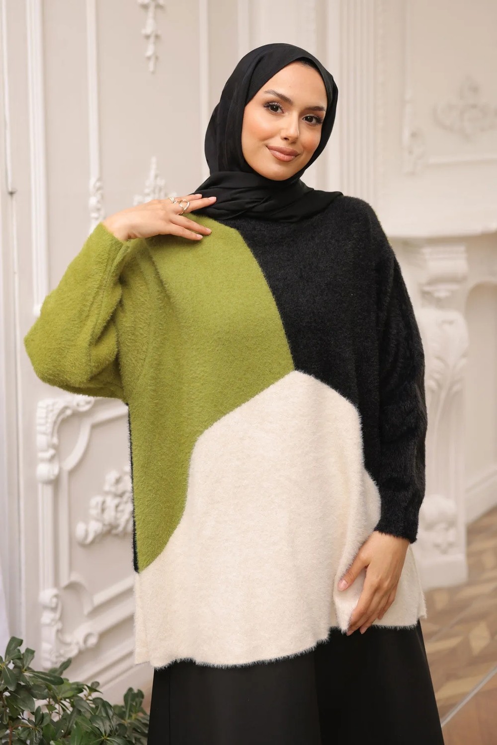 İmaj Butik Siyah Bisiklet Yaka Yumoş Triko Kazak Akrilik Malzeme ile Şık Tasarım görsel 5