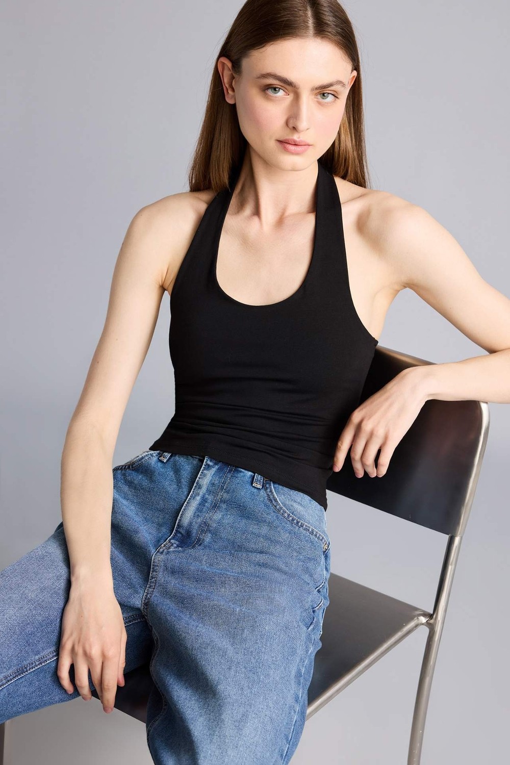 DeFacto Slim Fit Halter Yaka Atlet F6279AX26SM