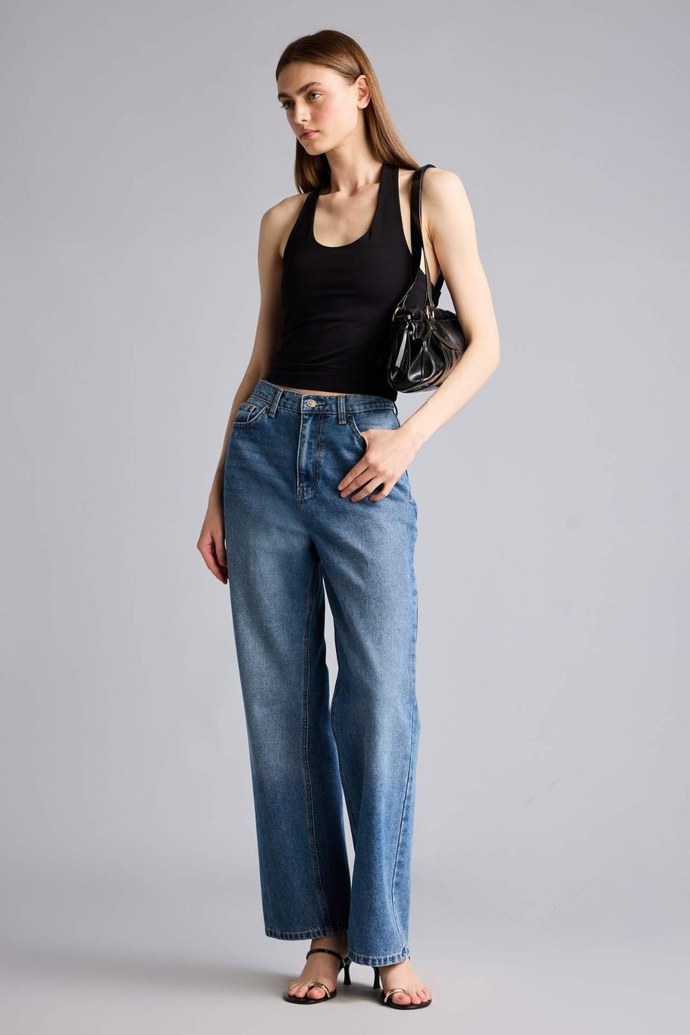 DeFacto Slim Fit Halter Yaka Atlet F6279AX26SM görsel 2