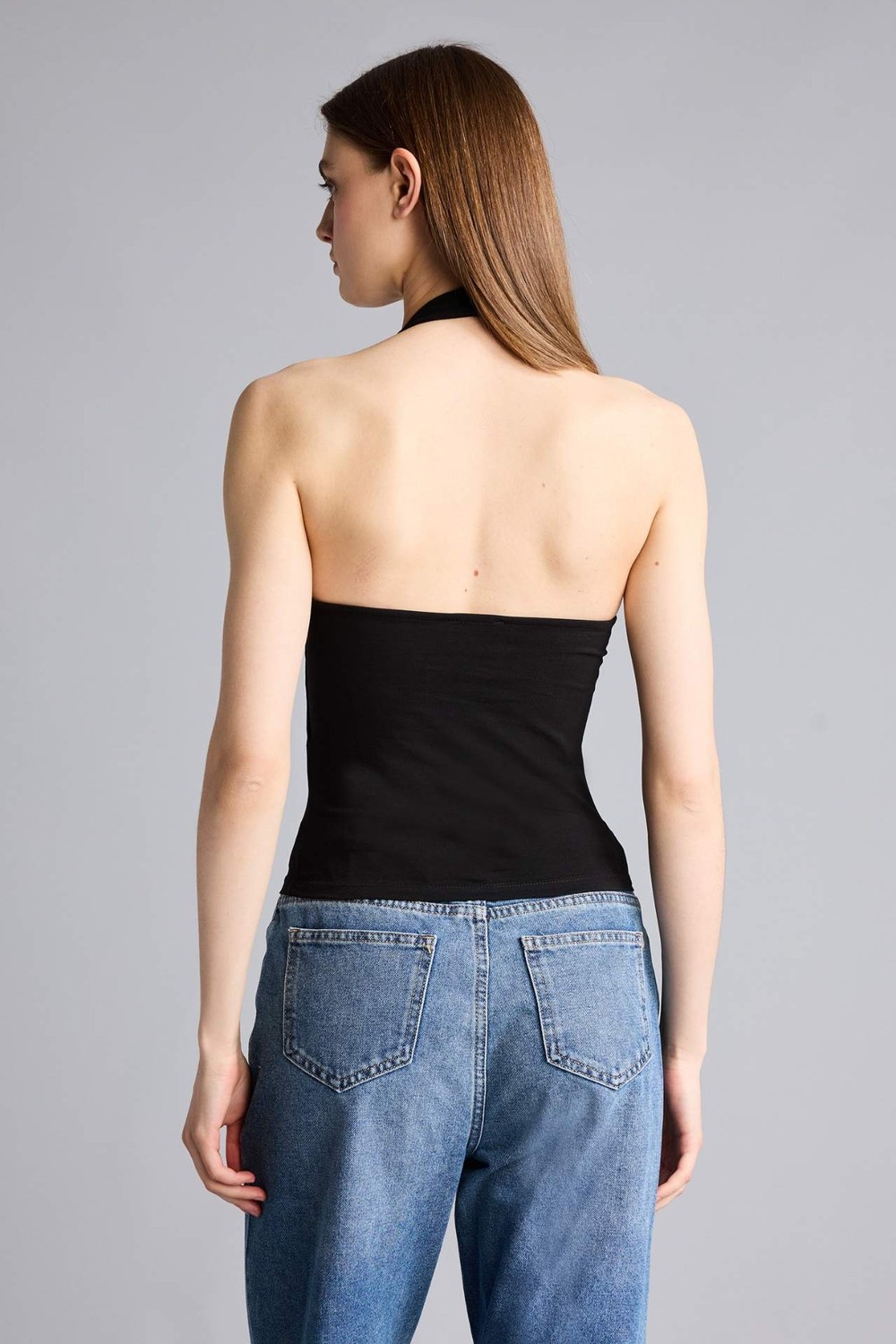 DeFacto Slim Fit Halter Yaka Atlet F6279AX26SM görsel 5